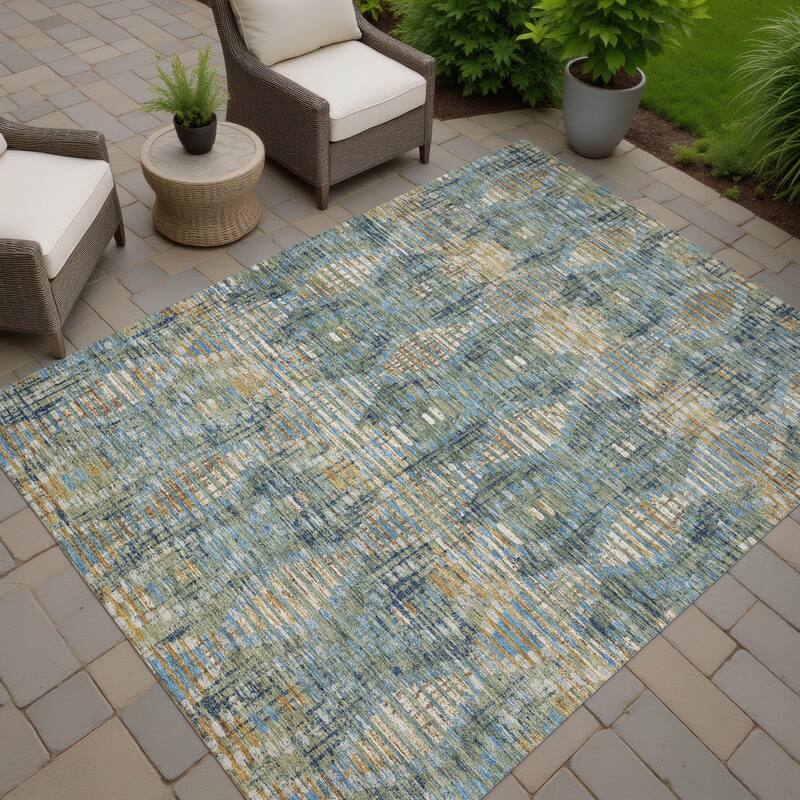Machine Washable Indoor/ Outdoor Modern Ignacio Chantille Rug