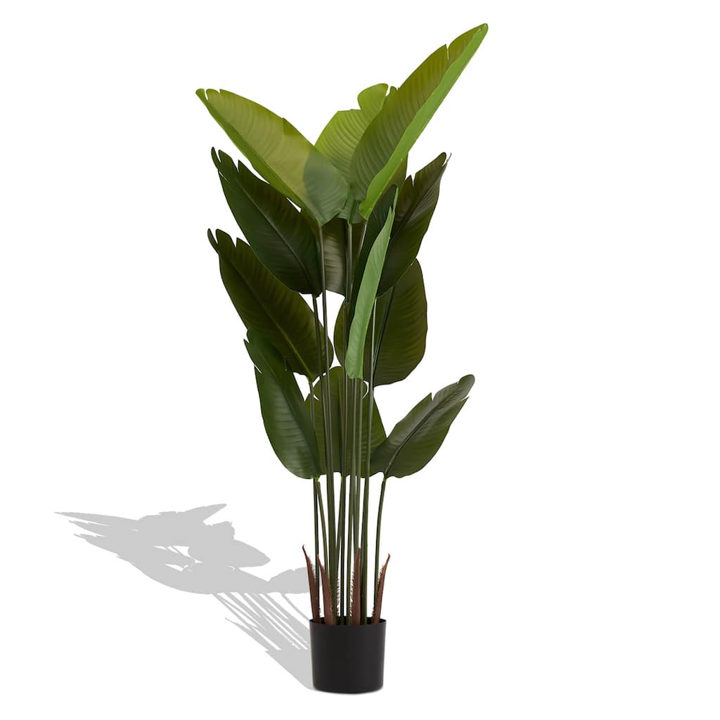 2-Pack 5.2ft Tall Faux Tropical Palm Trees,Artificial Bird of Paradise Plant