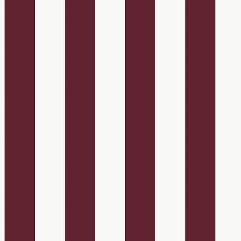 Galerie Wallcoverings Smart Stripes 3 Awning Stripe Vinyl on Non-woven Matte Wallpaper Roll - 33 feet long x 21 inches wide - 33 feet long x 21 inches wide - Cranberry/Cream