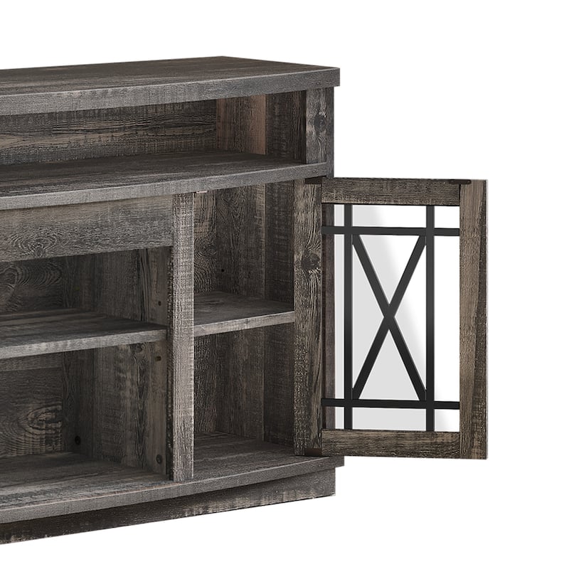 Moasis 59-inch Highboy 2-Door LED Lights TV Stand for TVs up to 70 Inches