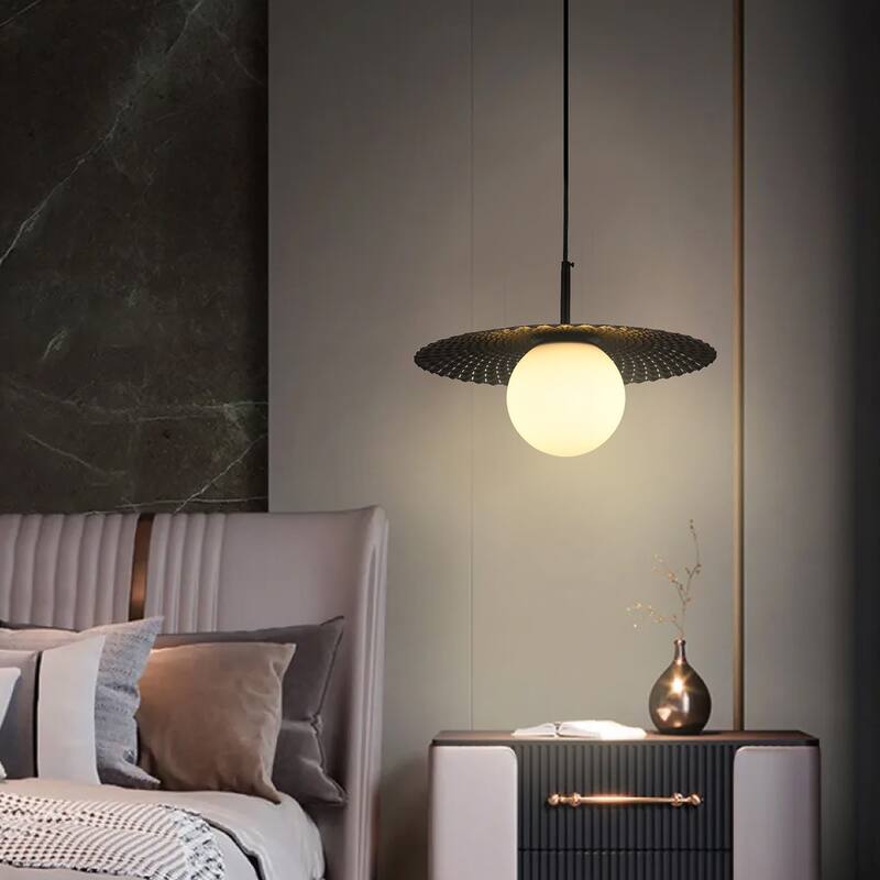 1-Light Glass Globe Pendant Light