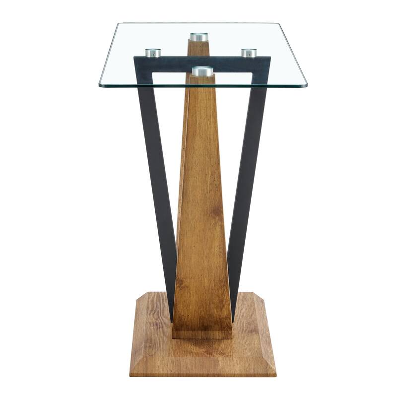 wooden console table with O-shape legs