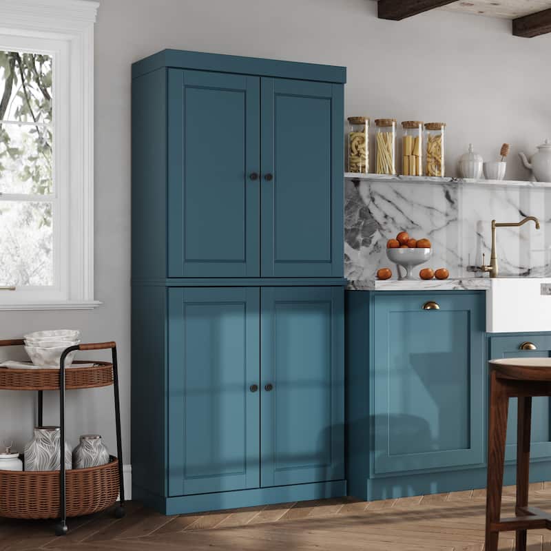 Palace Imports 100% Solid Wood Pantry Cabinet, Raised Panel Doors, Adjustable Shelves, 32" Wide, 71.5" Tall - 32" x 71.5"