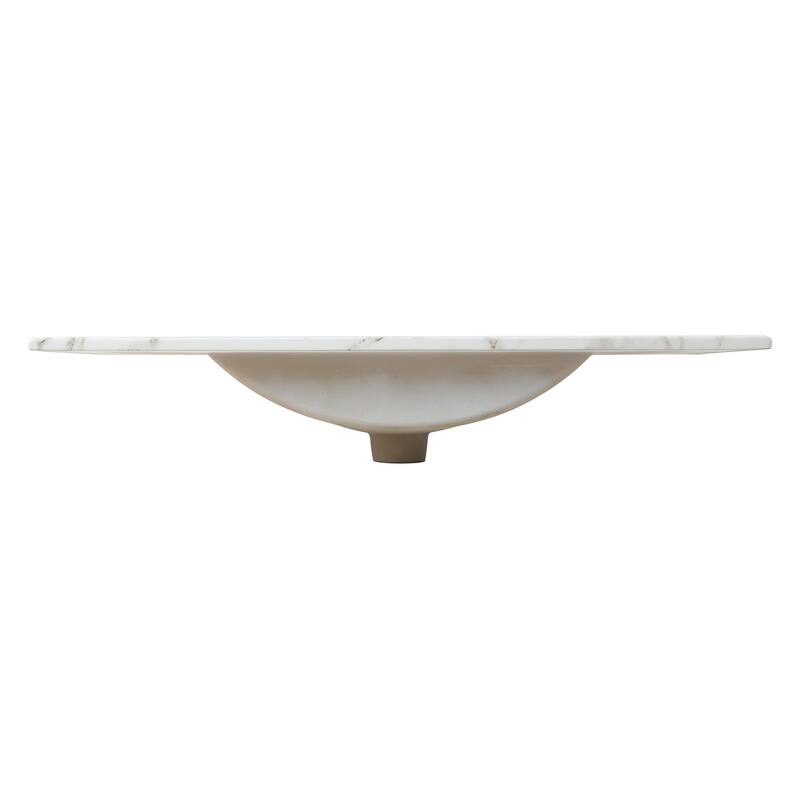 Aubert 3-Hole Classic Contemporary Rectangular Ceramic Single Sink Basin Vanity Top, by JONATHAN Y