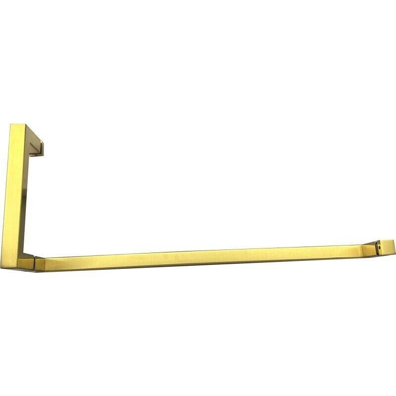 CEL Square Tubing 8" Pull Handle with 18" Towel Bar Comb Sets for Shower Door - 8" x 18" - Satin Brass