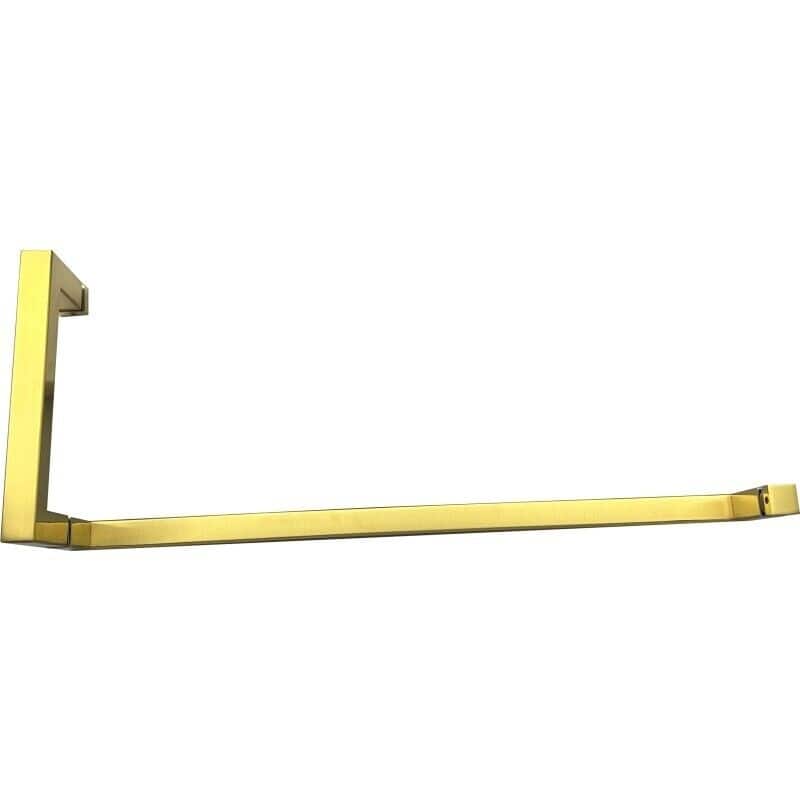 CEL square tubing 8" Pull Handle and 24" Towel Bar Comb Sets for Shower Door - 8"x24" - Satin Brass