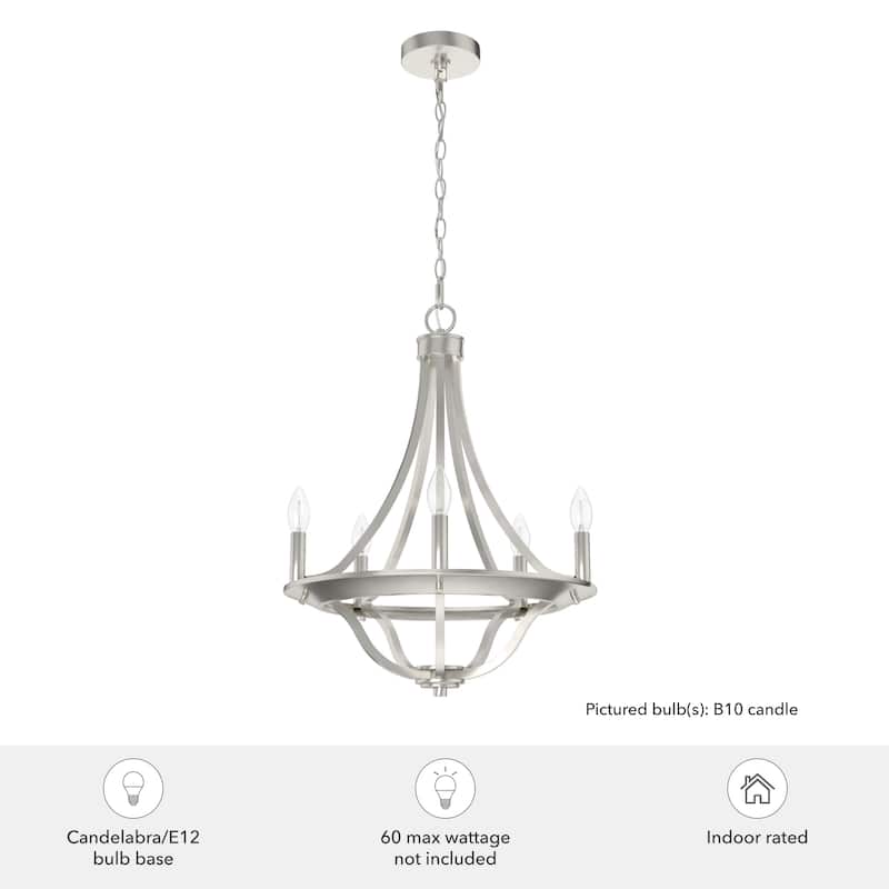 Hunter Perch Point Chandelier, Wheel, Candle, Dining Room, Entry, Modern Rustic, Industrial
