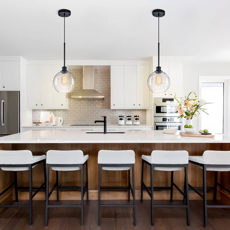 Starsky 1-Light 9in. Modern Globe Single Clear Glass Pendant Light