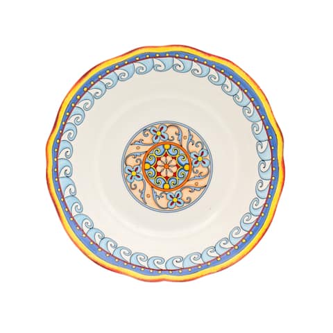 Euro Ceramica Duomo Multicolor Stoneware 12" Serving Bowl - 7'10" x 11'