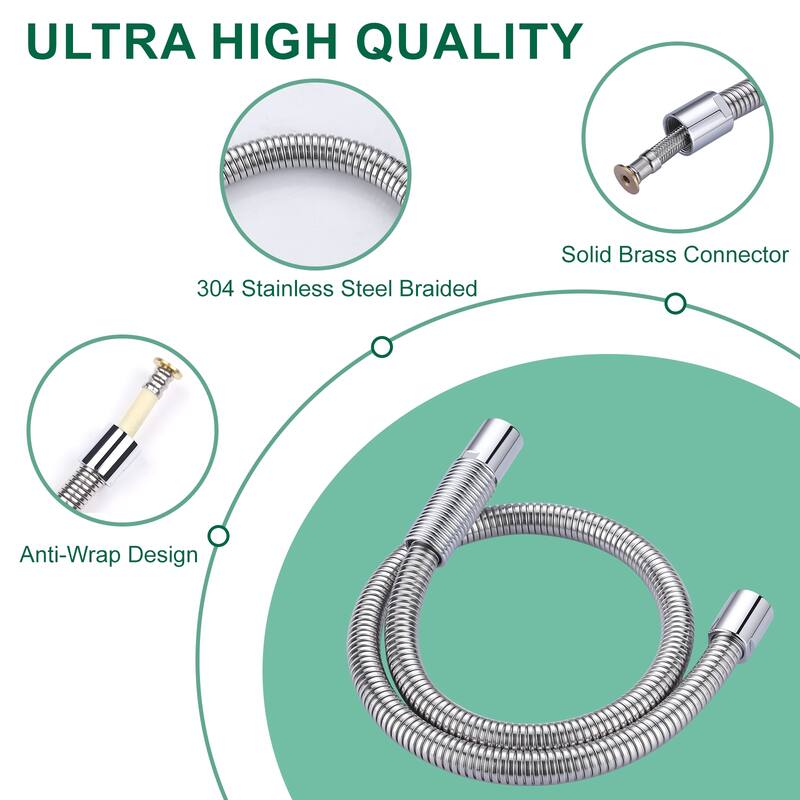 WOWOW Pre-Rinse Stainless Steel Hose for Commercial Sink Faucet