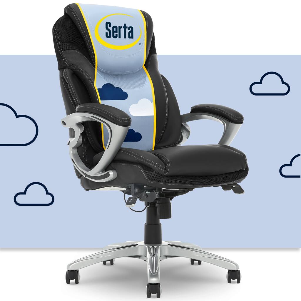 Serta Bryce Executive Office Chair, Ergonomic Computer Desk Chair with Patented AIR Lumbar Technology