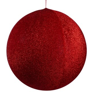 Inflatable Tinsel Commercial Christmas Ball Outdoor Ornament 23.5" Red