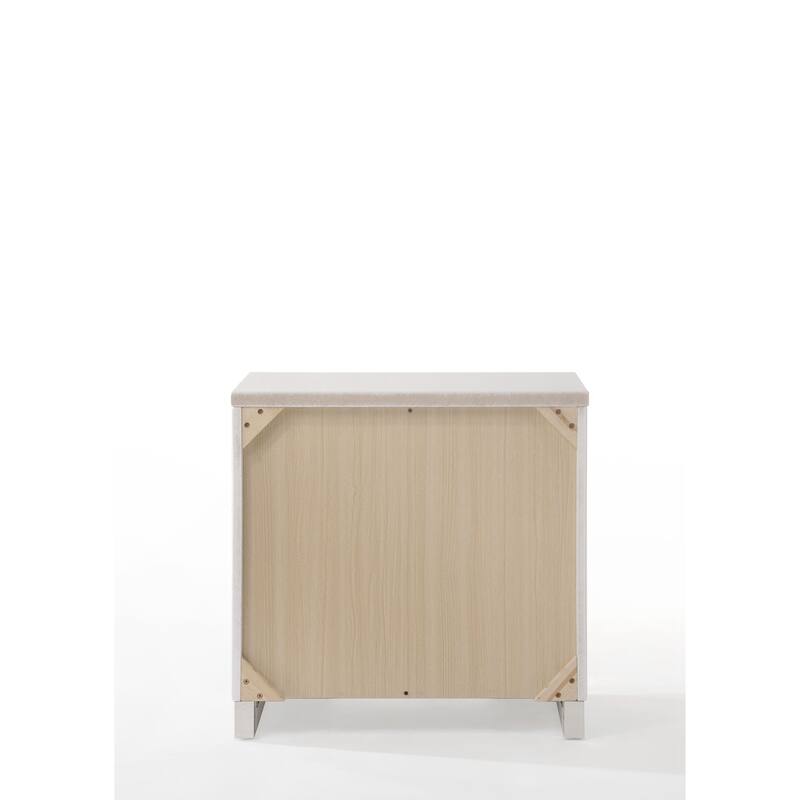 Nightstand with 3 Drawers in White High Gloss