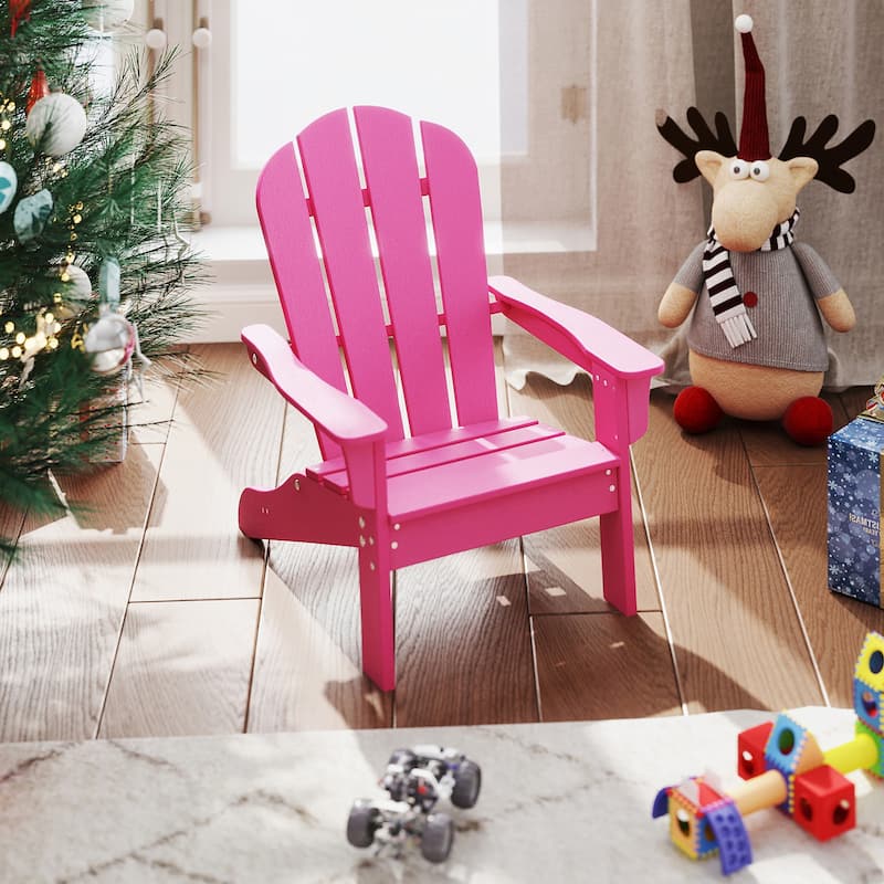 Gymax 2PCS Kid's Adirondack Chair All-Weather HDPE Toddler Lawn Chair