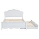 preview thumbnail 13 of 14, Flower Shape Headboard Bed Twin Size Platform Bed with Trundle, White