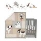 preview thumbnail 2 of 8, Lambs & Ivy Bow Wow Gray/Tan Dog/Puppy Nursery 4-Piece Baby Crib Bedding Set