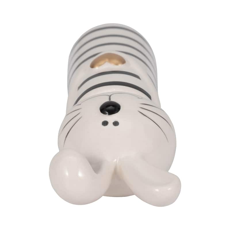 Sagebrook Home Lines Bunny With Gold Heart, White/Black