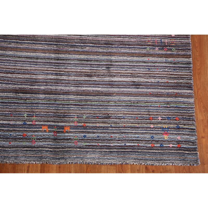 Hand Knotted Oriental 100% Wool Carpet Tribal Animal Pictorial Multi-Colored Gabbeh Area Rug - 7' 10'' X 5' 6''