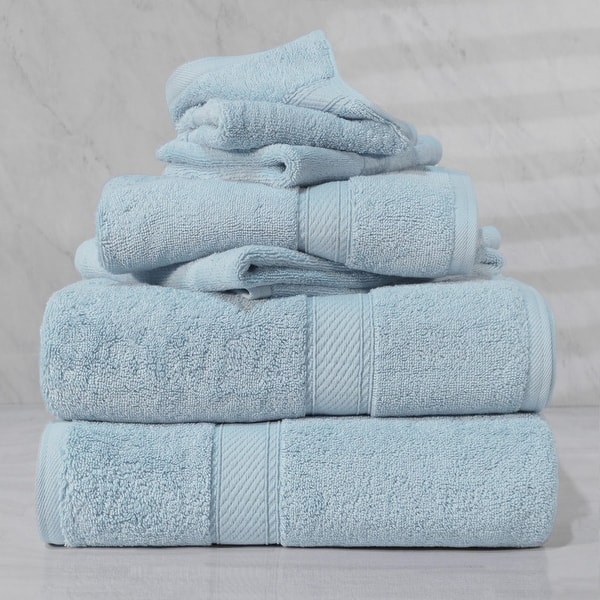 slide 2 of 161, Superior Egyptian Cotton Pile Heavyweight 6-Piece Towel Set 6-Piece Set - Light Blue