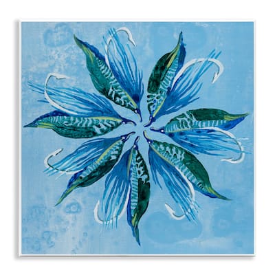 Stupell Blue Flower Shape Design Wall Plaque Art Design By Liz Jardine