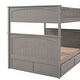 preview thumbnail 15 of 29, Full Over Full Bunk Bed With Twin Size Trundle And Guardrails For Bedroom