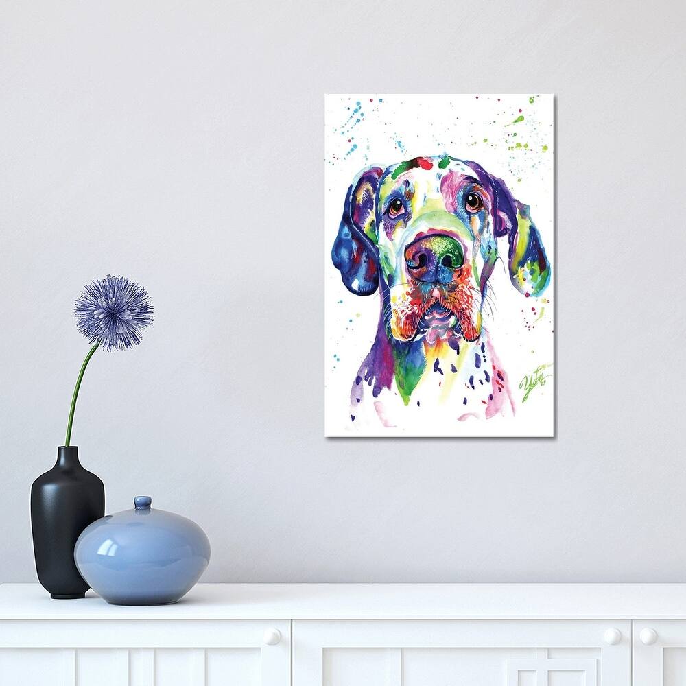 iCanvas "Colorful Great Dane" by Yubis Guzman Canvas Print