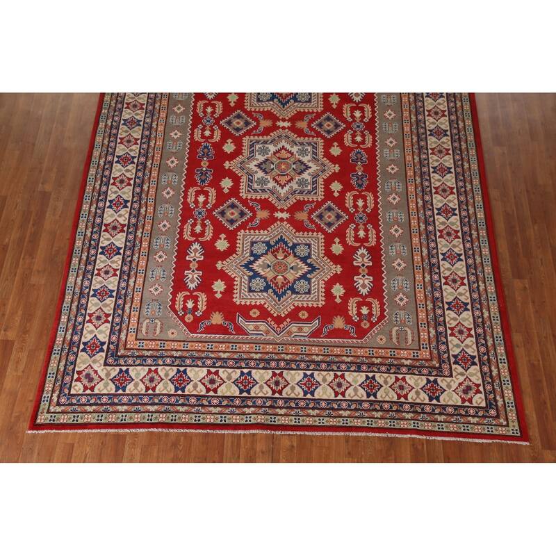 Traditional Kazak Oriental Area Rug Hand-Knotted Wool Carpet - 8'5" x 11'5"