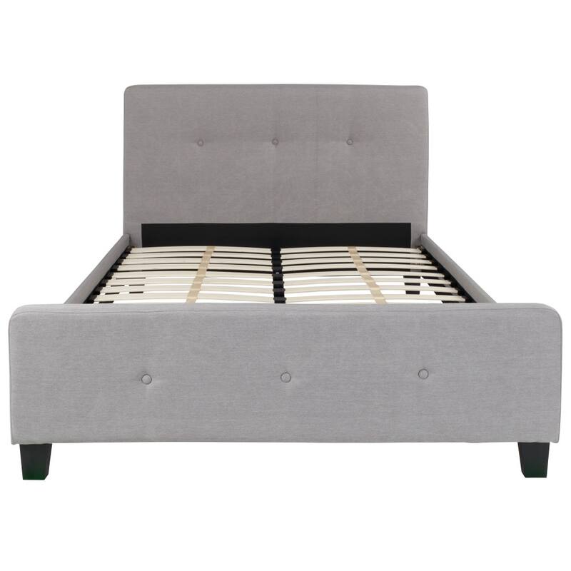Button Tufted Upholstered Casual Style Platform Bed
