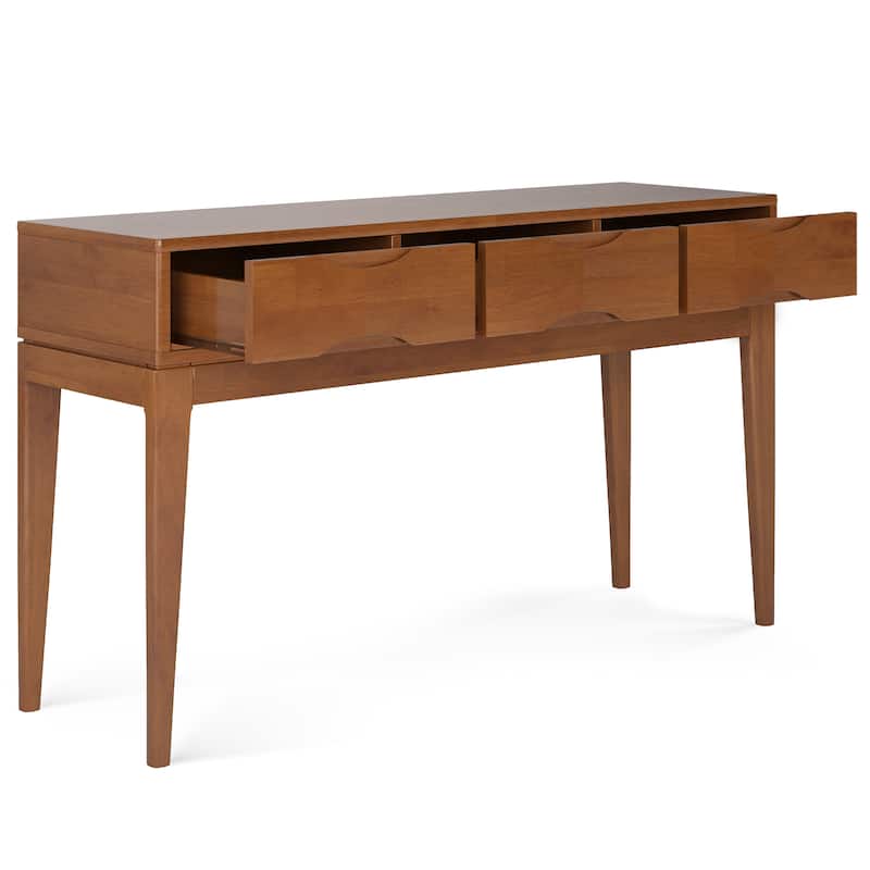 WYNDENHALL Pearson SOLID HARDWOOD 54 inch Wide Mid Century Modern Console Sofa Table - 54 W x 16 D x 31 H