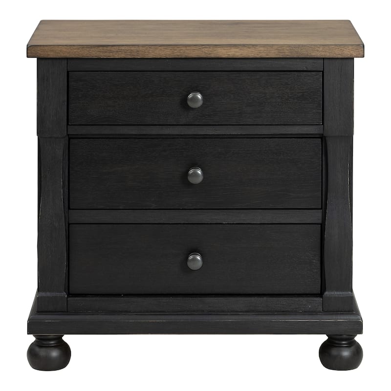 Furniture of America Lucan II 3-Piece Farmhouse Black Solid Wood Panel Bedroom Set