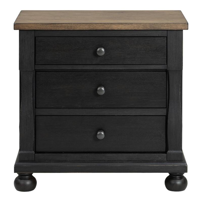 Furniture of America Lucan II 5-Piece Farmhouse Black Solid Wood Panel Bedroom Set