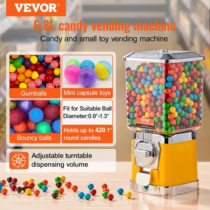 VEVOR Gumball Machine for Kids Home Candy Vending Machine PC Gumball Dispenser Bubble Gum Machine for Game Stores