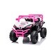 preview thumbnail 1 of 4, 12V Ride-On Car with One-Button Start, High-Low Speed, Music, LED Lights & Remote Control - Fun & Functional - Pink Pink - Kids