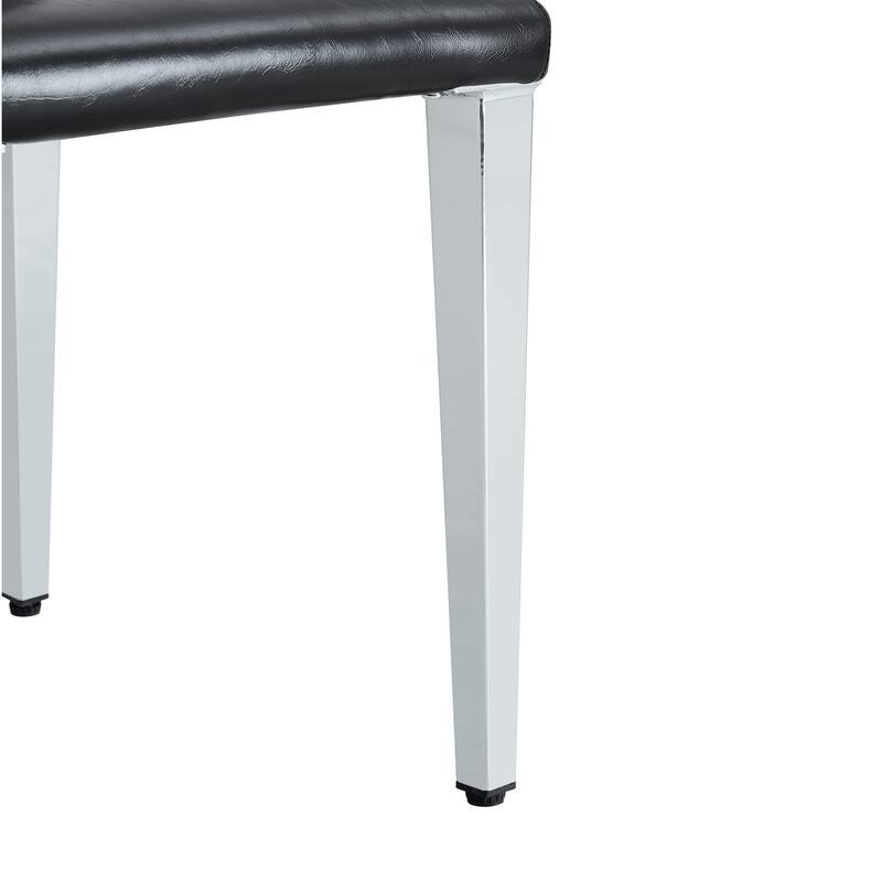 63-Inch Rectangular Dining Table Set with Tempered Glass Top and Chairs, Modern Kitchen & Living Room Dining Set for Apartments