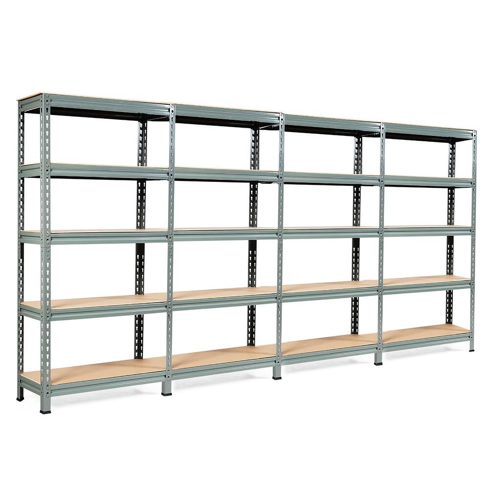 Costway 5-Tier Metal Storage Shelves 60'' Garage Rack W/Adjustable