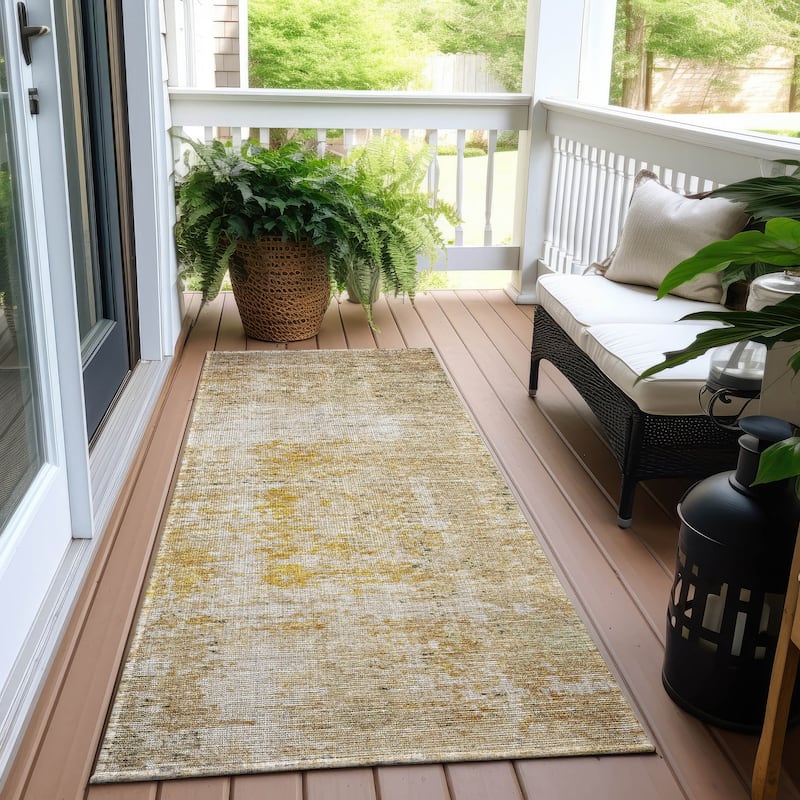 Machine Washable Indoor/ Outdoor Boho Moroccan Chantille Rug