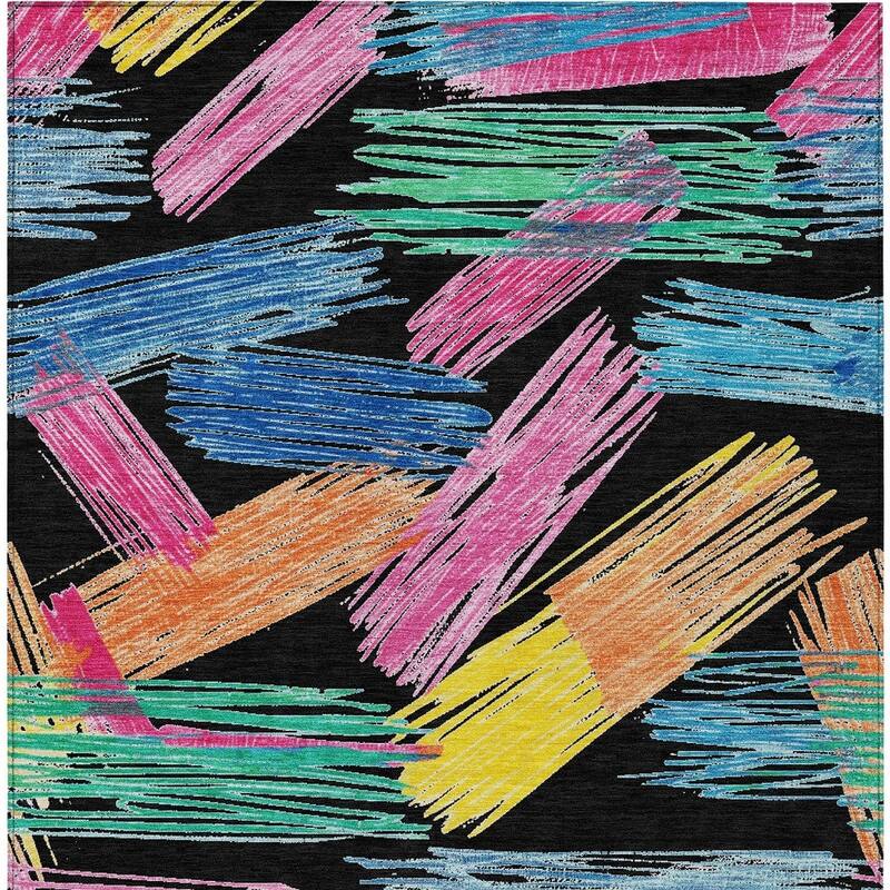 HomeRoots Striped Contemporary Rectangle Outdoor Rug