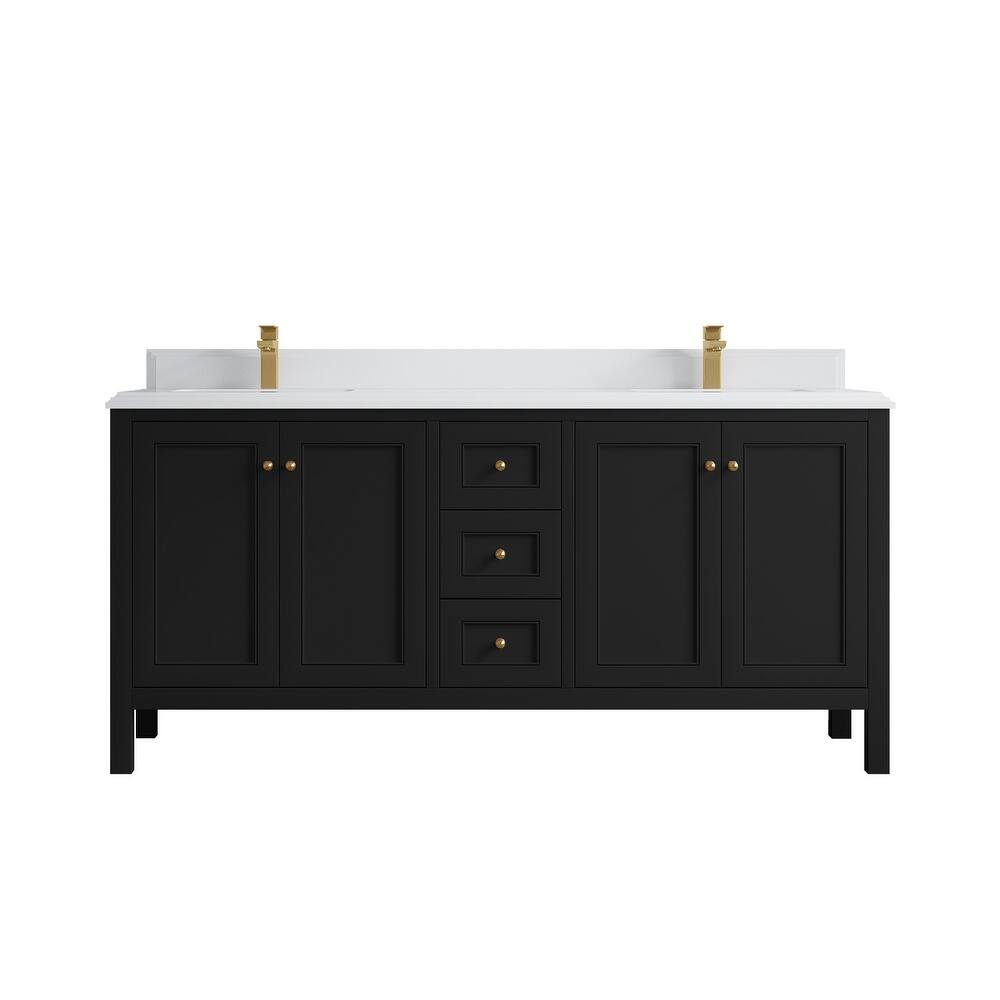 Willow Collections 72 in. W x 22 in. D Nashville Double Bowl Sink Bathroom Vanity with Countertop
