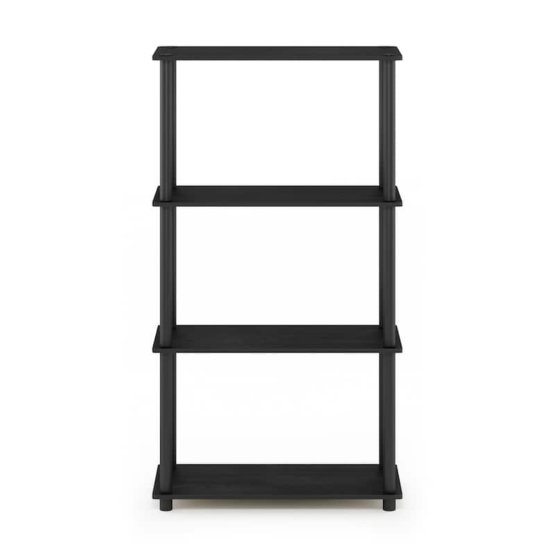 Furinno Turn-N-Tube 4-Tier Multipurpose Shelf Display Rack, Americano/Black