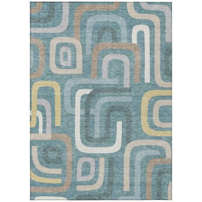 Machine Washable Indoor/ Outdoor Modern Penner Chantille Rug