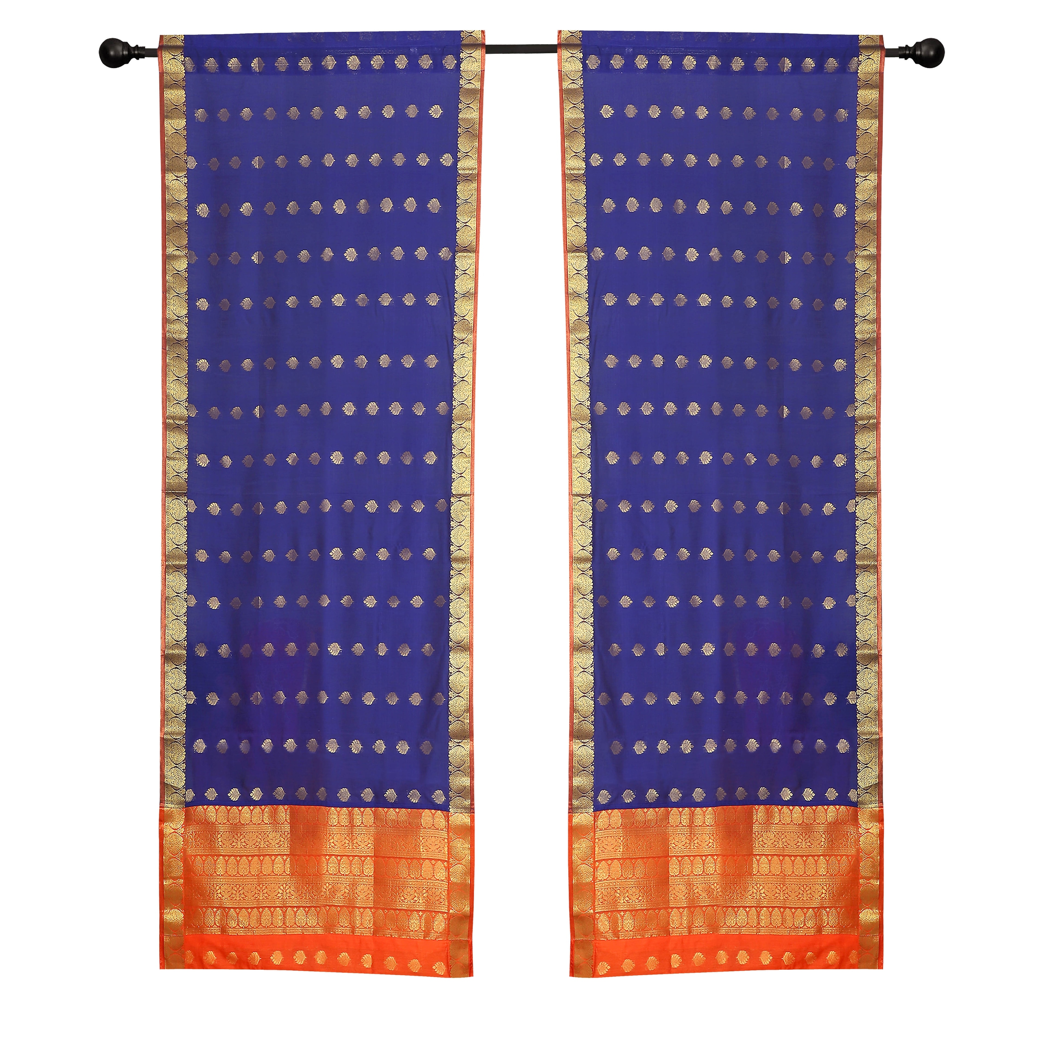 Shop 2 Blue Bohemian Indian Sari Curtains Rod Pocket Living Room