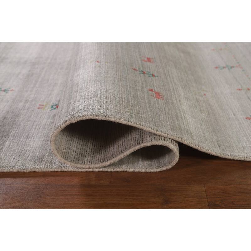 Gabbeh Indian Area Rug Handmade Tribal Beige Wool Carpet - 7'10"x 9'9"