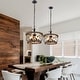 preview thumbnail 14 of 24, Chichoice 16" Drum 5 - Light Farmhouse Wood Chandelier, Height Adjustable Pendant Light for Kitchen Island