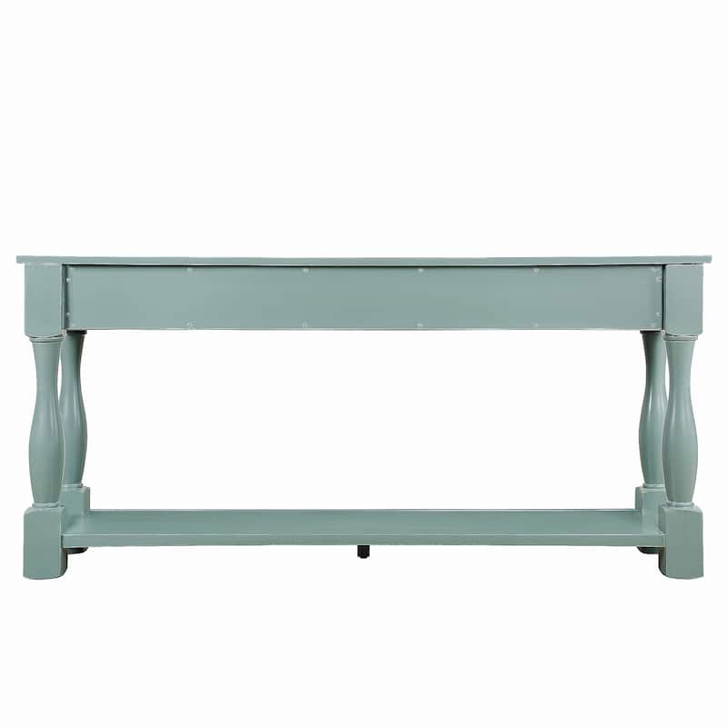 63inch Long Wood Console Table with 3 Drawers and 1 Bottom Shelf