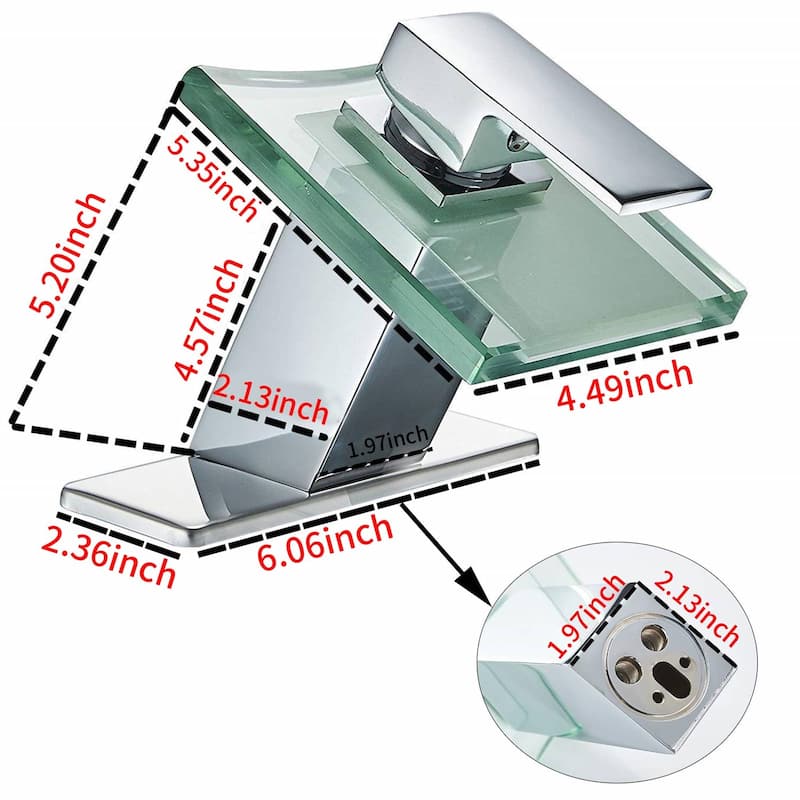 Waterfall Bathroom Sink Faucet Chrome Single Hole Bathroom Faucets Single Handle Modern Glass Spout Basin Vanity Taps