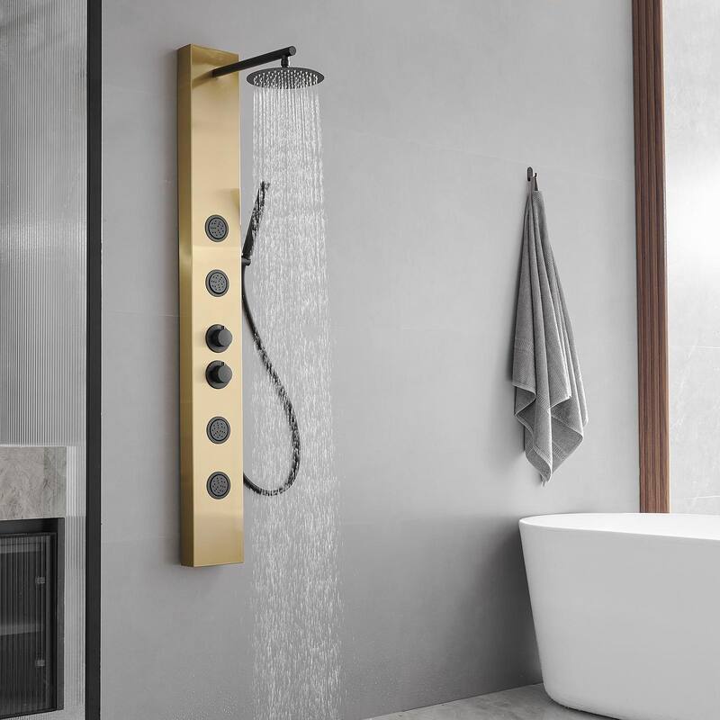 WIZ Rainfall Shower Tower Shower Panel System with Hand Shower
