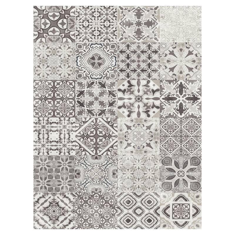 Taupe Tiles by Belle Maison Canvas Art Print
