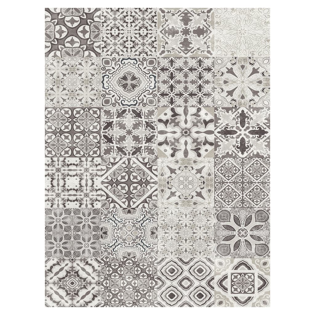 Taupe Tiles by Belle Maison Canvas Art Print
