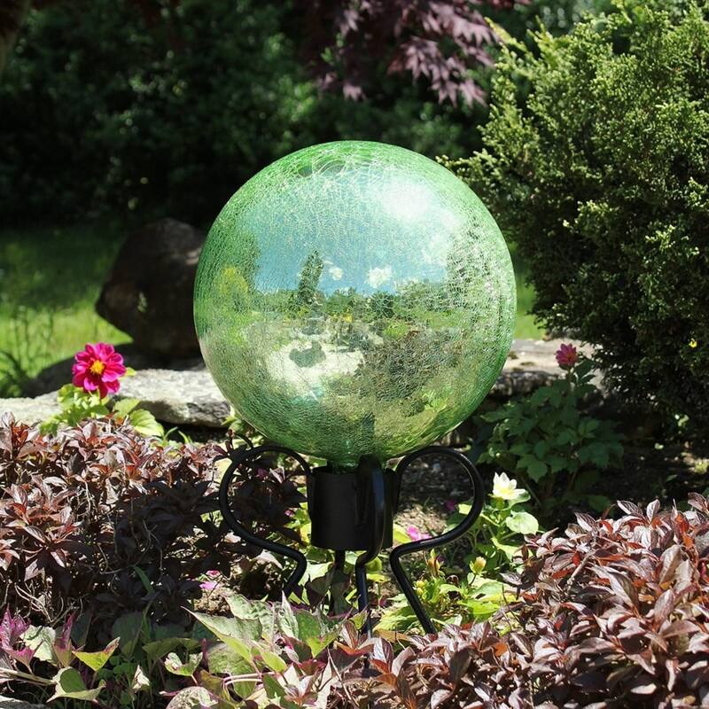 Achla Designs Spider Gazing Globe Ball Stand, 9 Inch Tall, Black Powder Coat Finish