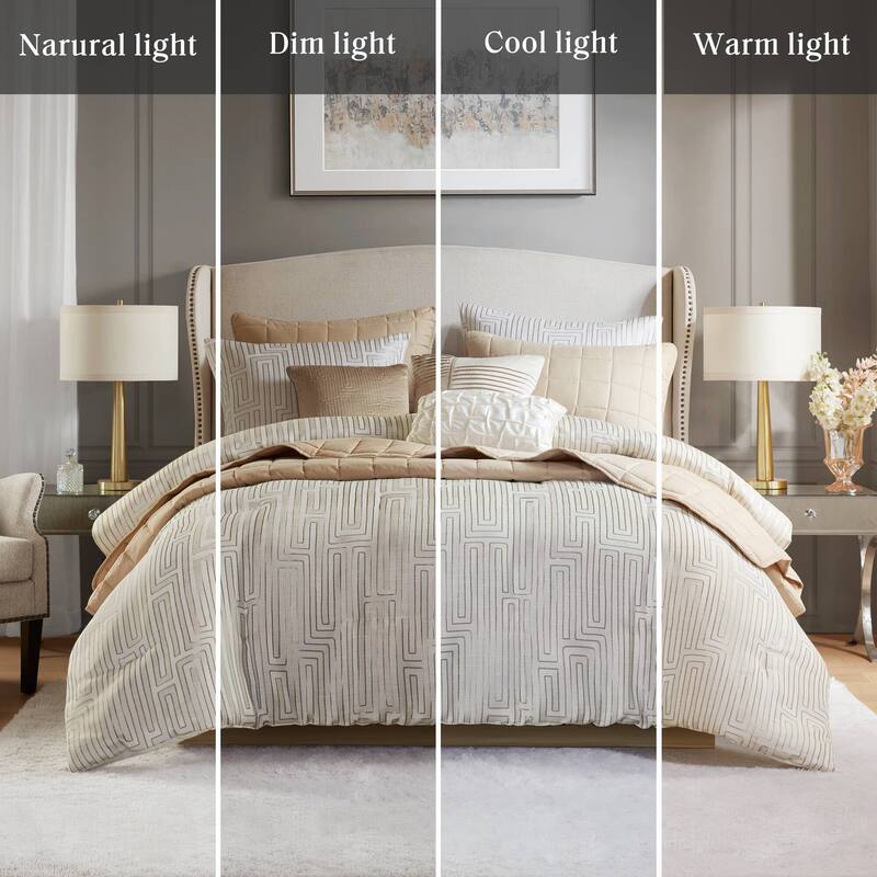 Madison Park Royce 10 Piece Luxury Jacquard Comforter Set